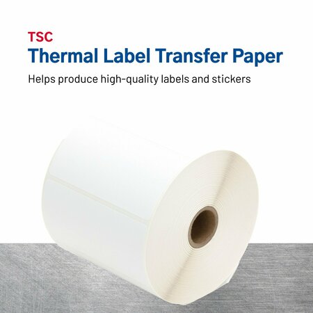 Tsc Thermal Transfer Labels, 4 Width x 2 Length, 1 Core, 5 OD, 1250 Labels Per Roll, 4/PK TT-400200-5-01